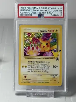 Pokemon Celebrations Birthday Pikachu 24 Classic Holo PSA 10 GEM MINT - Image 1