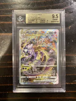 Pokemon 2023 Mewtwo Vstar Gg44 Crown Zenith BGS 9.5 Gem Mint - Image 1