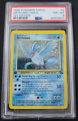 1999 POKEMON FOSSIL #2 ARTICUNO-HOLO 1ST EDITION PSA 8 (5633) - Image 1