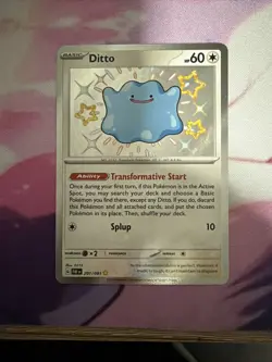 Pokemon TCG Ditto Baby Shiny Holo Rare Card 201/091 Sv: Paldean Fates NM - Image 1