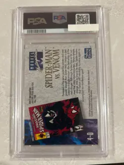 1992 Marvel Masterpieces #4-D Spider- Man Vs. Venom - PSA 9 Mint - Freshly Gr... - Image 2
