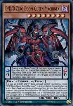 D/D/D Zero Doom Queen Machinex DOOD-EN003 Ultra Rare 1st Edition NM Card - Image 1
