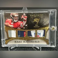 2009 Upper Deck Exquisite Rare Materials #D 6/10 Josh Freeman Laundry Logoman RC - Image 1