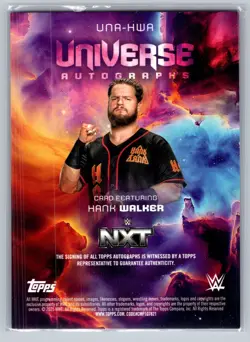 2025 Topps Universe WWE UNA-HWA Hank Walker Universe Blue Pulse Auto #d /199 - Image 2