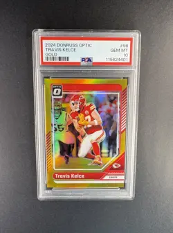 2024 Panini Donruss Optic Travis Kelce Gold Prizm /10 SSP #98 PSA 10 CHIEFS - Image 1