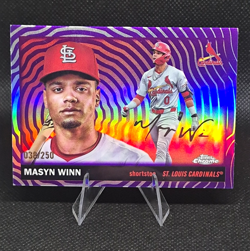 2025 Topps Chrome Platinum Masyn Winn St. Louis Cardinals Purple 38/250 #163 - Image 1