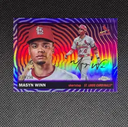 2025 Topps Chrome Platinum Masyn Winn St. Louis Cardinals Purple 38/250 #163 - Image 3