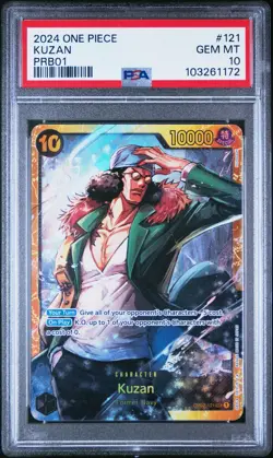 2024 ONE PIECE PRB01-121 KUZAN PSA 10 POP 37 PREMIUM BOOSTER #121 - Image 1