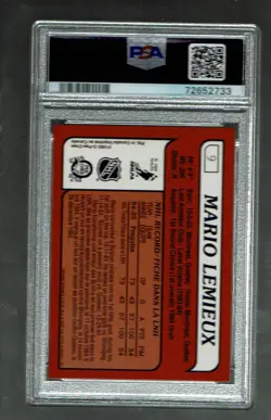 2000-01 Topps Reprint 1985-86 OPC. Mario Lemieux RC. #2 PSA 10. - Image 2
