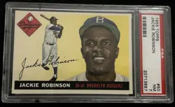 Topps 1955 Topps Jackie Robinson Base Set #50 Brooklyn Dodgers PSA 7 - Image 1