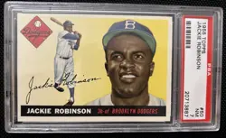 Topps 1955 Topps Jackie Robinson Base Set #50 Brooklyn Dodgers PSA 7 - Image 3