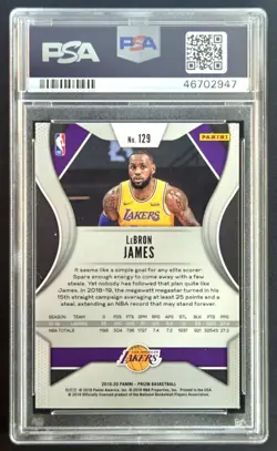 2019 Panini Prizm Lebron James #129 PSA 9 Los Angeles Lakers - Image 2
