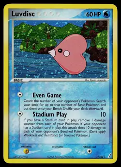 Pokemon Card - Luvdisc Crystal Guardians 7/100 Holo Rare - Image 1