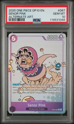 2025 One Piece Op10-Royal Blood Senor Pink Alternate Art PSA 10 #067 - Image 1