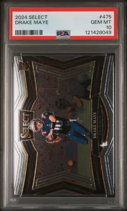 2024 Panini Select - Field Level Drake Maye #475 (RC) PSA 10 Gem Mint - Image 1