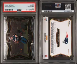 2024 Panini Select - Field Level Drake Maye #475 (RC) PSA 10 Gem Mint - Image 3