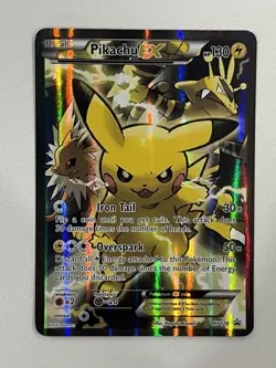 Pikachu EX XY124 Black Star Promo Full Art Holo Card - HP English - Pokemon TCG - Image 1