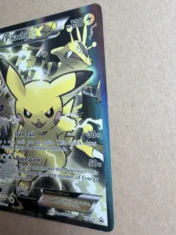 Pokemon TCG Pikachu EX XY124 Black Star Promo Full Art Holo Card LP+ - Image 2