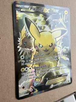 Pokemon TCG Pikachu EX XY124 Black Star Promo Full Art Holo Card LP+ - Image 3