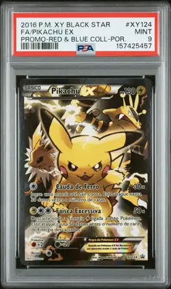 2016 POKEMON XY BLACK STAR PROMO #XY124 FULL ART/PIKACHU EX PSA 9 - Image 1