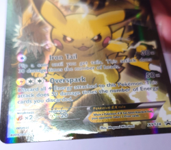 Pokemon Pikachu EX XY124 Full Art Black Star Promo Holo - Crease - Authentic - Image 5