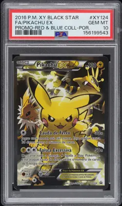 2016 POKEMON XY BLACK STAR PROMO #XY124 FULL ART/PIKACHU EX PSA 10 - Image 1