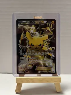 2016 Pokemon XY Black Star Promo Pikachu EX XY124 Red Blue Full Art Holo LP - Image 1