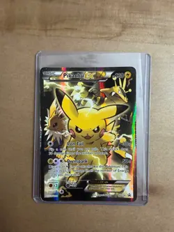 Pikachu EX XY124 - Holo Black Star Promo Full Art - Pokemon Damaged! - Image 1