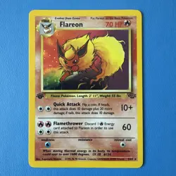 Flareon 3/64 1st Edition Holo Rare Jungle Pokemon English LP - Image 1