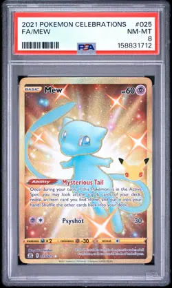 2021 POKEMON CELEBRATIONS #025 FULL ART/MEW PSA 8 - Image 1
