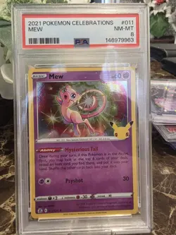 Mew Celebrations 2021 011/025 Holo PSA 8 Graded Pokemon TCG Card English - Image 1