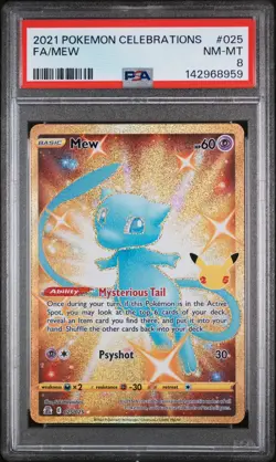 PSA 8 Mew Pokemon Card TCG - 2021 Celebrations Classic Collection Set #025 - Image 3