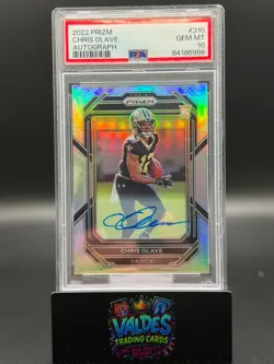 Chris Olave 2022 Panini Prizm RC Silver Auto PSA 10 Gem Mint #310 Saints - Image 1