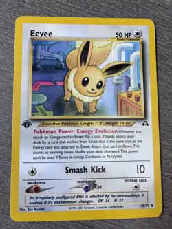 EEVEE Neo Discovery 1st Edition WOTC Vintage Uncommon Pokemon Card 38/75 LP - Image 1