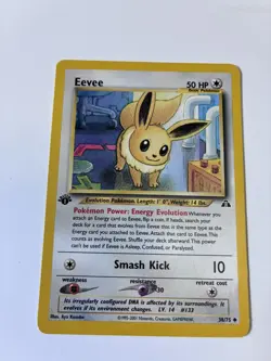 EEVEE Neo Discovery 1st Edition WOTC Vintage Uncommon Pokemon Card 38/75 LP - Image 2