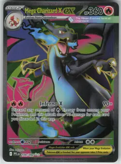 Mega Charizard X ex 109/094 Ultra Rare Me02: Phantasmal Flames Full Art Holo - Image 1