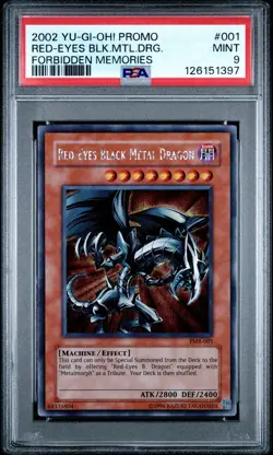 2002 Yugioh Forbidden Memories Promo RED-EYES BLACK METAL DRAGON FMR-001 PSA 9 - Image 2