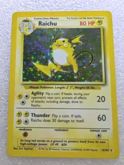 Pokemon Raichu Holo 14/102 Base Set Unlimited WOTC Vintage Near Mint Rare - Image 1