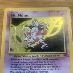 Pokemon TCG Wizards Jungle Mr. Mime 6/64 Holo Rare 40 HP English 1999 - Image 3
