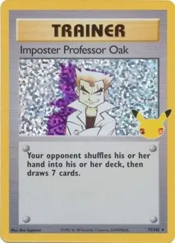 Imposter Professor Oak 73/102 Celebrations Holo Rare 25th Anniversary Pokemon - Image 1