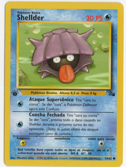 Shellder 1st Edition Portuguese 54/62 Fossil Set Pokemon Card - Image 1