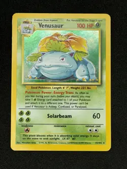 Pokemon TCG Venusaur 18/130 Base Set 2 Unlimited Holo Rare English WOTC MP - Image 4