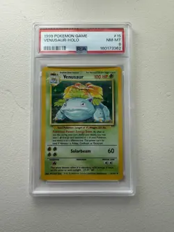 Pokemon TCG 1999 Base Set Venusaur 15/102 Holo Rare English PSA 8 - Image 1