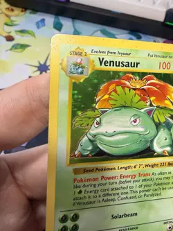 Pokemon TCG Venusaur 15/102 Base Set Shadowless Holo Rare 100 HP English 1999 - Image 3