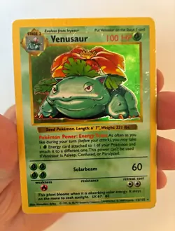 Pokemon TCG Venusaur Base Set Holo Rare 15/102 1999 Stage 2 100 HP - Image 1
