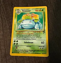 Pokemon TCG Venusaur 18/130 Base Set 2 Holo Rare English WOTC 1999 100 HP - Image 1