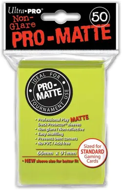 Ultra Pro 50 Deck Protector Pro-Matte Bright Yellow Standard Cards 84149 - Image 1