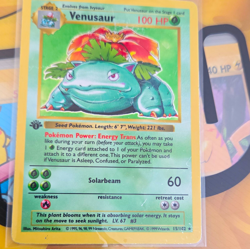 Pokemon TCG Venusaur 15/102 Base Set Shadowless 1st Ed Holo English 100 HP - Image 1