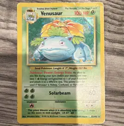 Pokemon TCG Venusaur Base Set 015/102 Holo Rare English 1999 100HP - Image 1