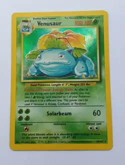 Pokemon TCG Venusaur 15/102 Base Set Non Holo WOTC Vintage 1999 LP - Image 2